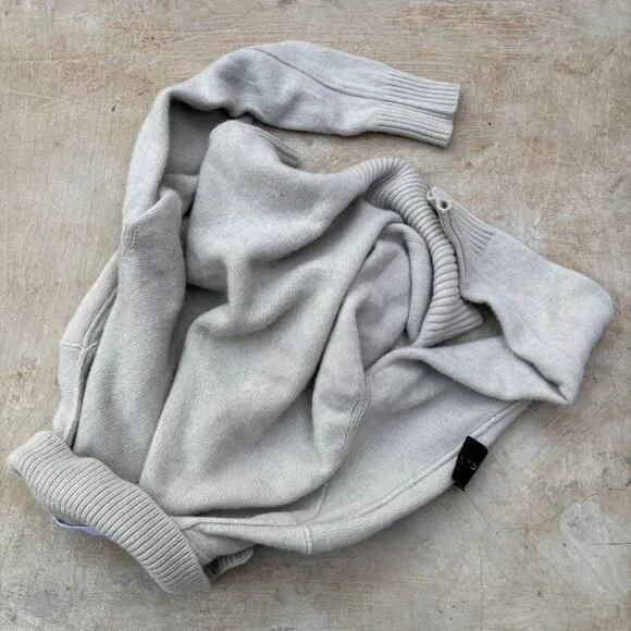 Stone Island AW2011 Lambswool 1/4 Button-Up Knitted Sweater In Snow White